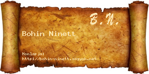 Bohin Ninett névjegykártya